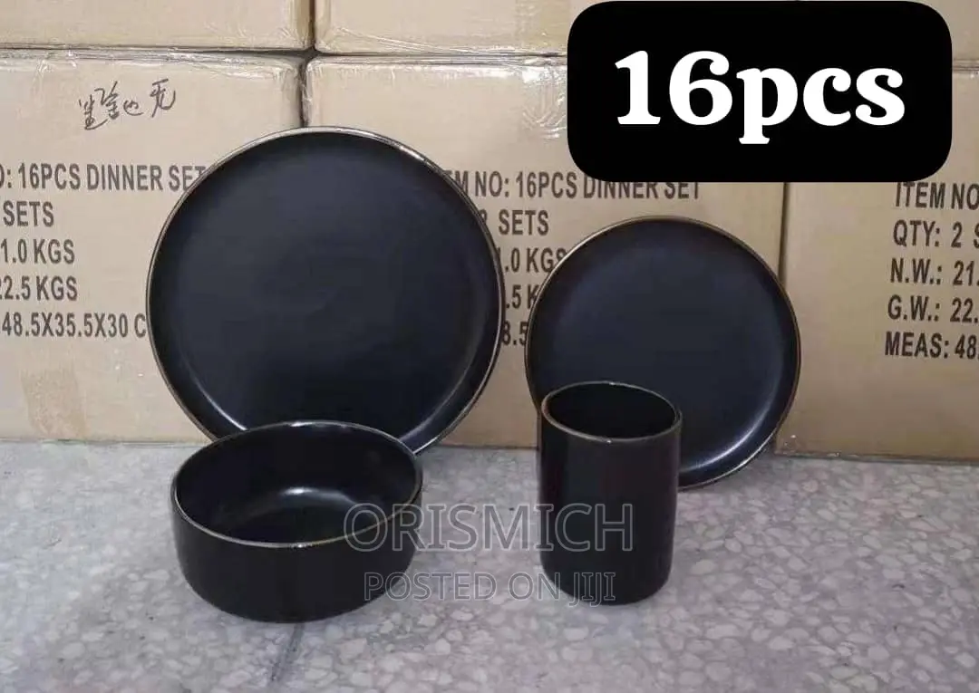 16pcs Black Coloured Dinner Set