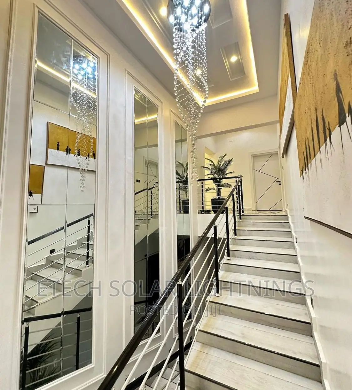 New Luxury L E D Staircase, Duplex Dropping Chandelier Light