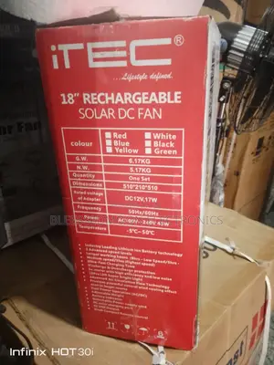 Itec Solar Rechargeable Fan