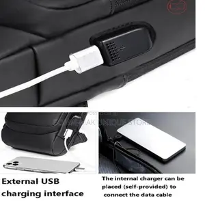 USB Charging Men Crossbody Bag -Waterproof Chest Bag