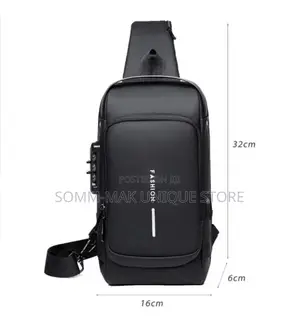 USB Charging Men Crossbody Bag -Waterproof Chest Bag
