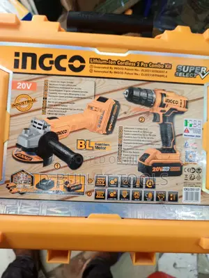 Ingco Combo Kits Grinder and Batteries Drill 20v