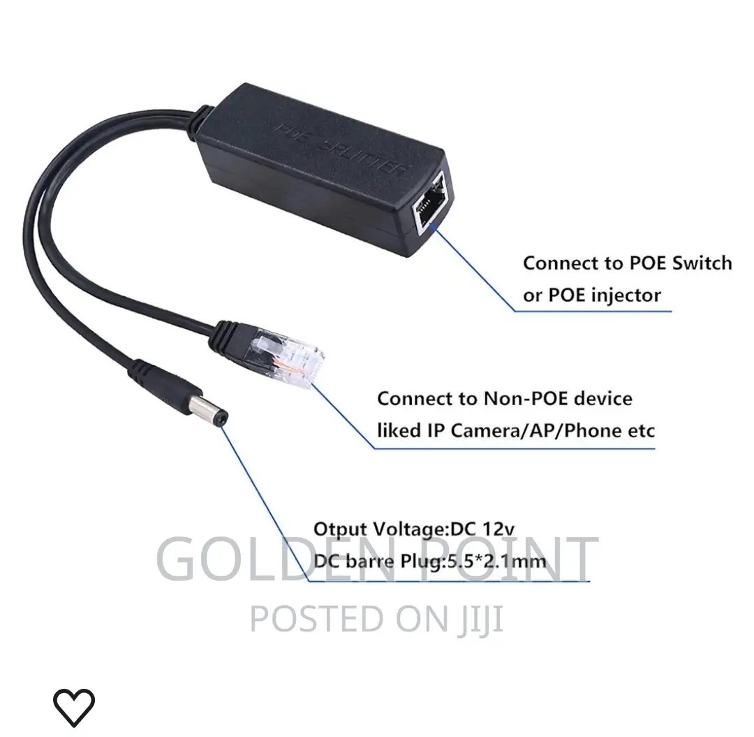 Poe Splitter Ethernet 48v to 12v for Ip Camera Poe