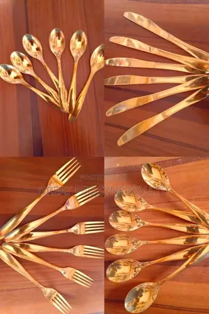 24 Pieces Gold Cutlery Set