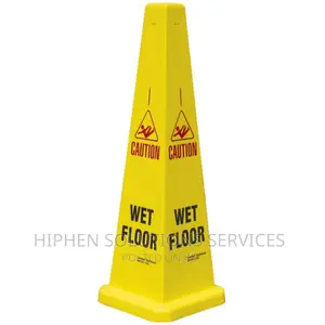 Floor Safety Cone Yellow Caution Sign