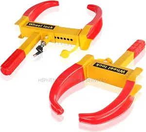 Heavy Duty Anti-theft Tire Wheel Clamp Lock, Yellow/Red