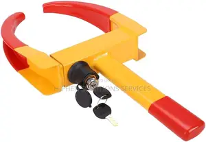 Heavy Duty Anti-theft Tire Wheel Clamp Lock, Yellow/Red