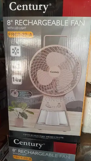 8" Century-20a Table Fan With LED Light-Support Solar Charge