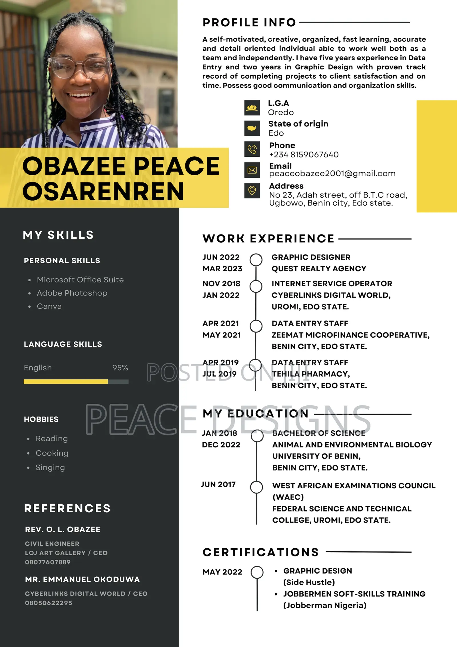 Cv Resume Revamping, Nin Tracking Plastic ID Card