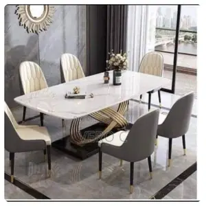 Luxury Marble Top Dining Table and 6 Chairs.