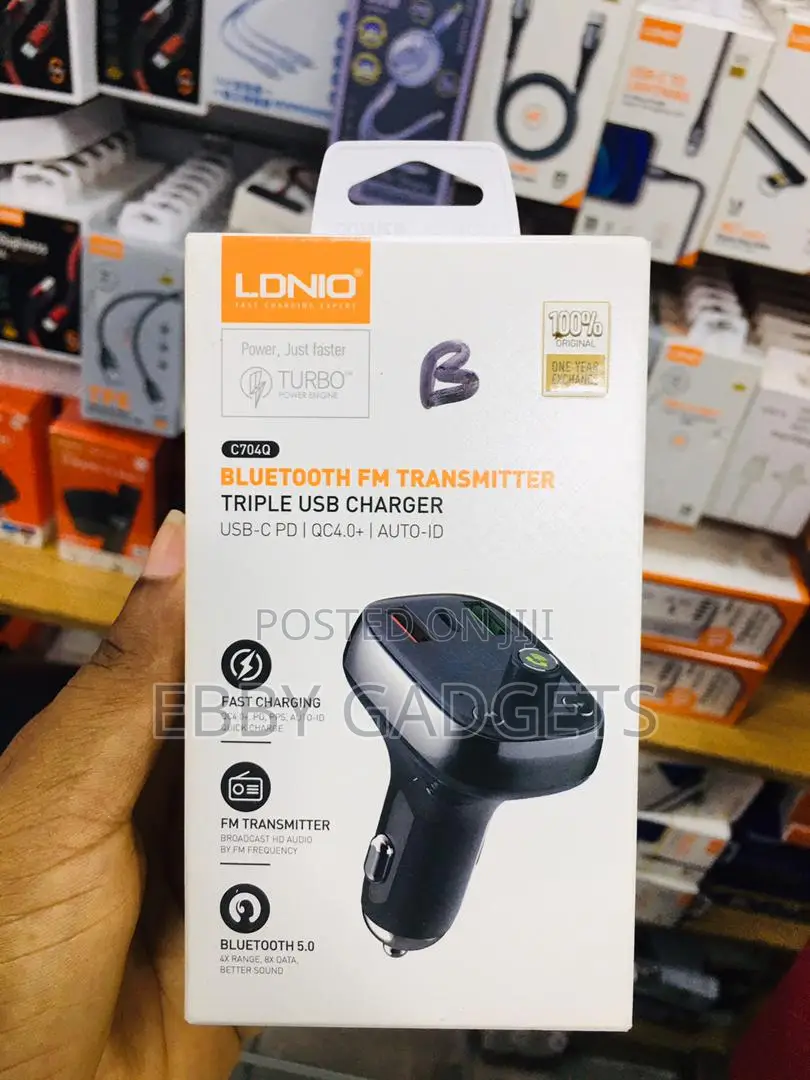Ldnio Bluetooth C704Q 2usb, Usb-C Transmitter Fm + Usb-C - U