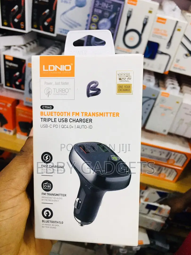 Ldnio Bluetooth C704Q 2usb, Usb-C Transmitter Fm + Usb-C - U