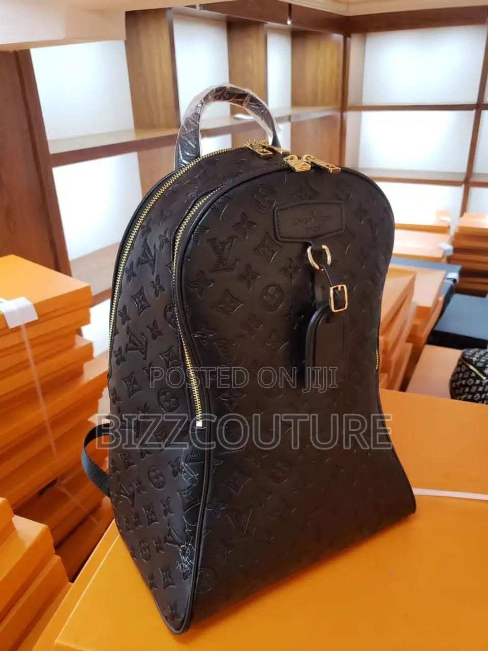 Original LOUIS VUITTON Leather Backpack Available in Store