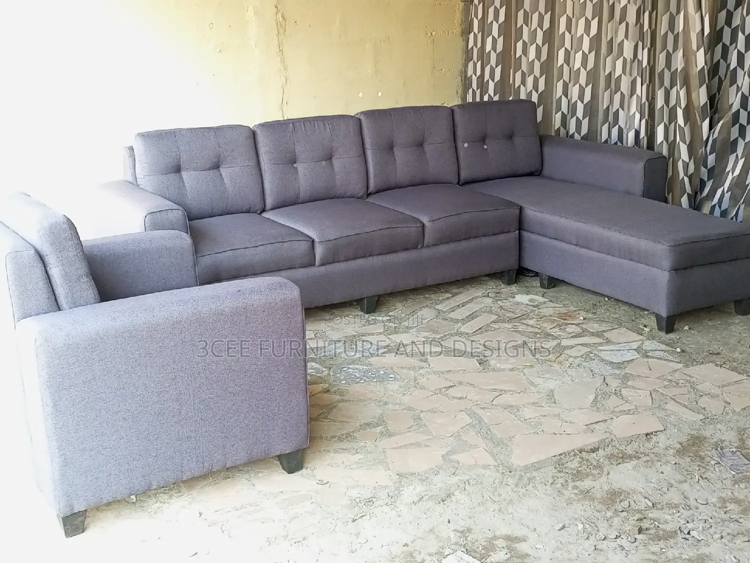 L Shape and Single Sofa