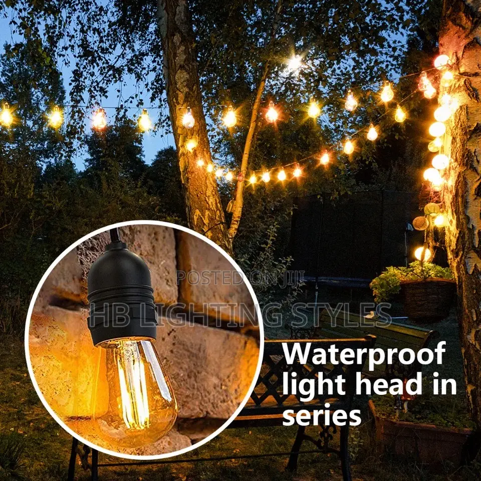 E27 Outdoor LED String Lights Waterproof Lamp Holder Bulb