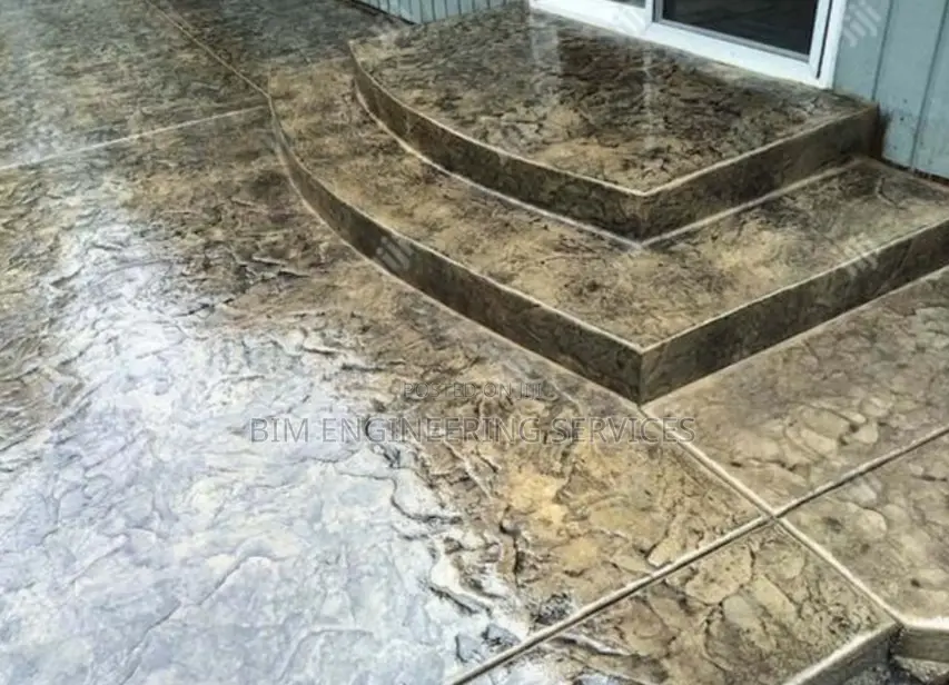 Fluted Panel WPC Increte Stamp Painted Floor