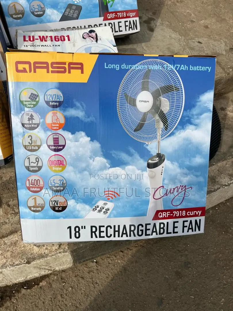 Qasa Rechargeable Fan 18"