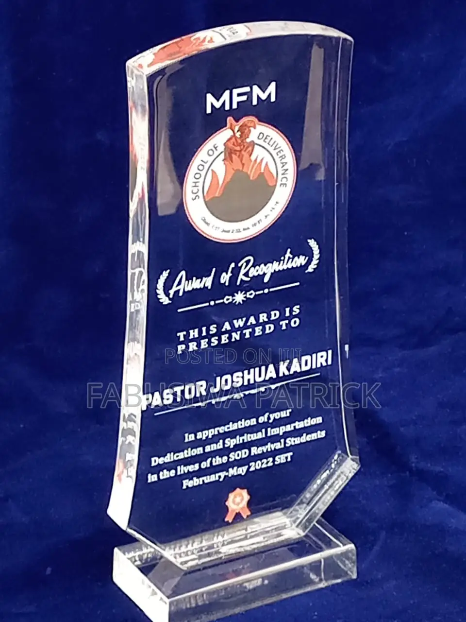 Award Trophy Crystal Plaque