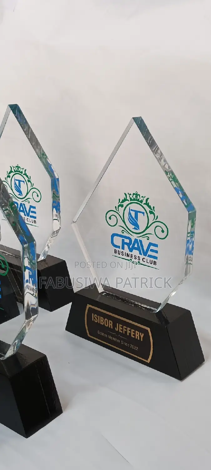 Award Trophy Crystal Plaque
