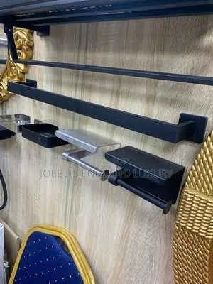 Towel Rail Matt Black Heavy Square