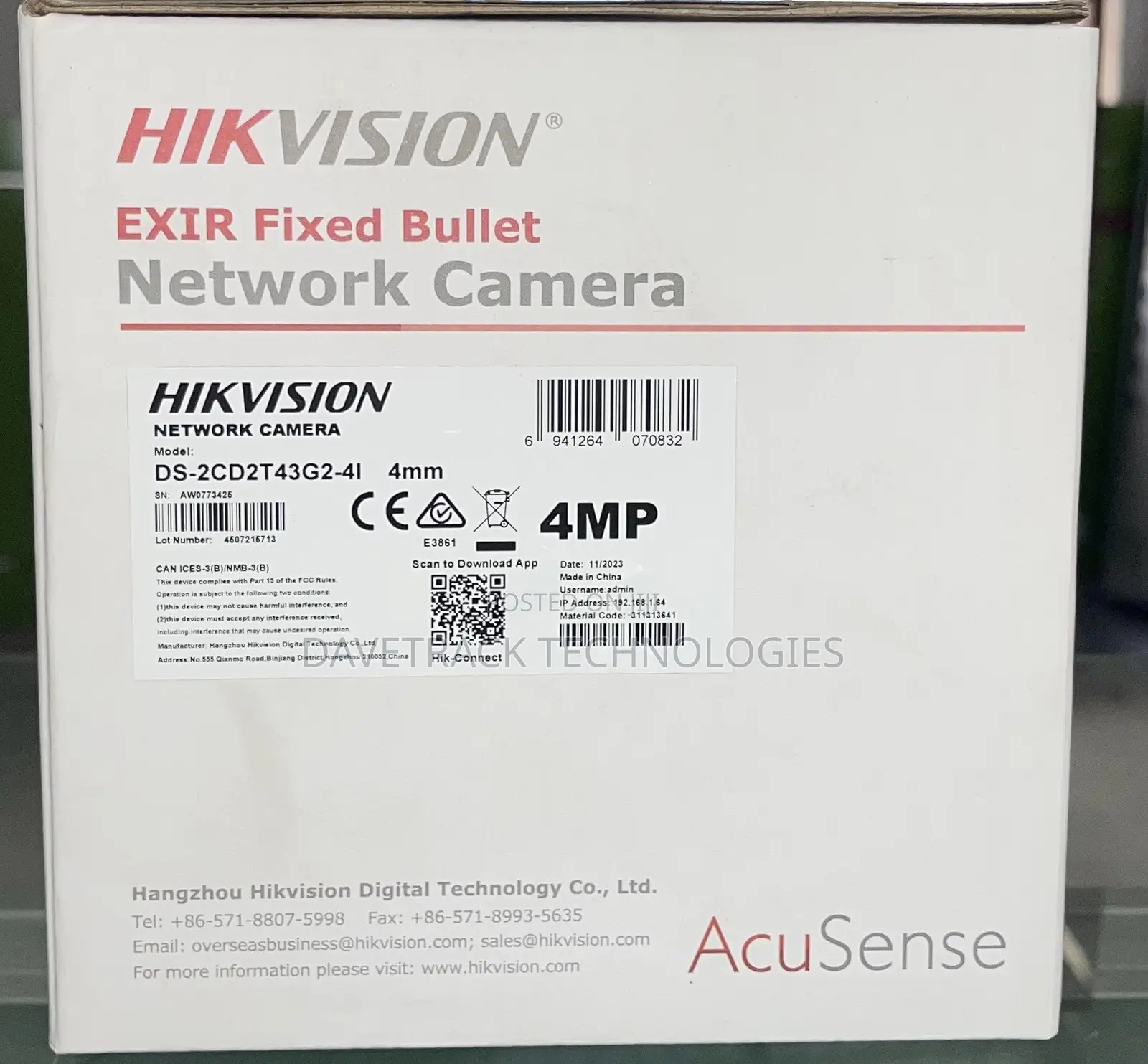 Hikvision Acusense Bullet Network Camera 4mp