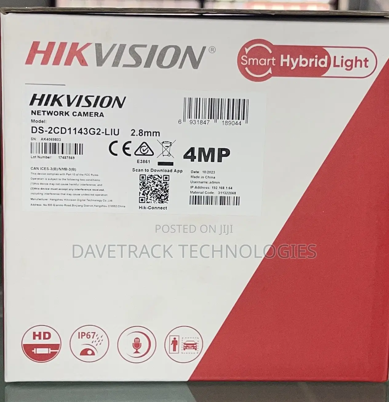 Hikvision Hybrid Smart Light 4mp Network Camera Dome