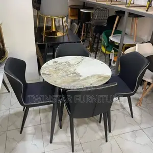 Modern Marble Top Dinning Table Set With 4 Chairs