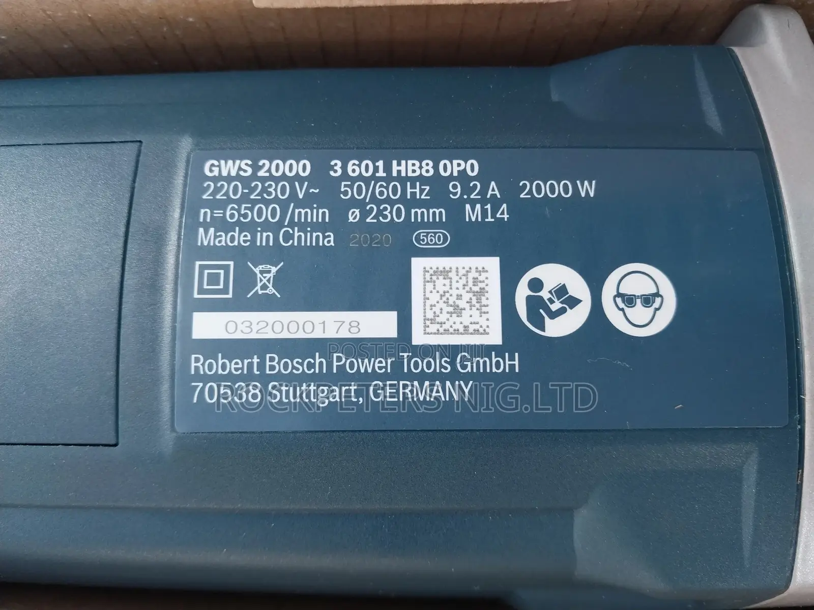 Bosch GWS 2000 (9")Professional Angle Grinder