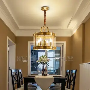 Copper European Style Glass Golden Luxury Pendant Light