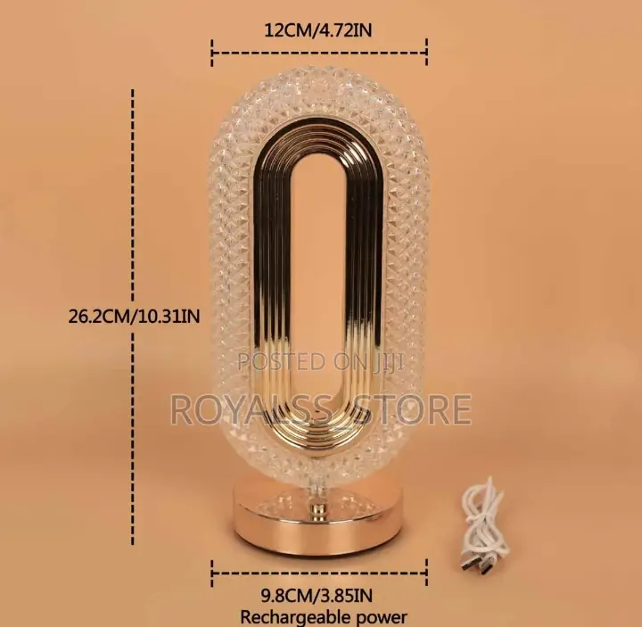 3d Rechargeable Crystal Light Home Decor/ Bedside Lamp