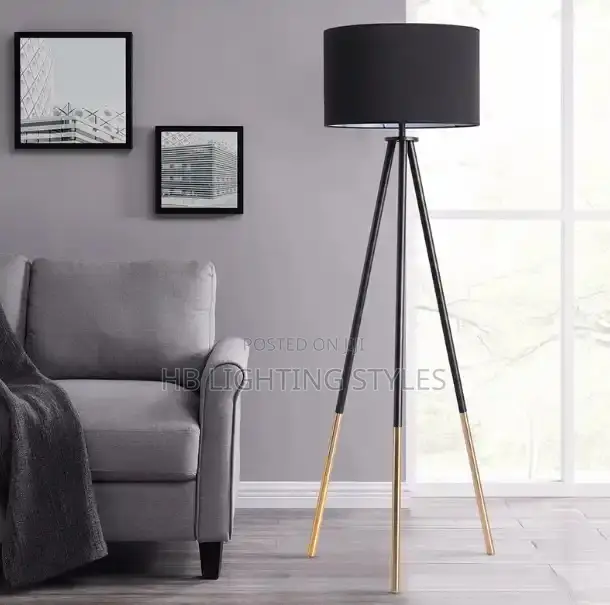 Tripod Fabric Shade Floor Lamp