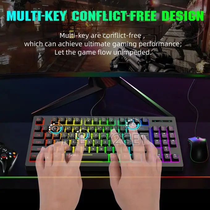 HXSJ L100 Wireless Gaming Keyboard With RGB Backlight