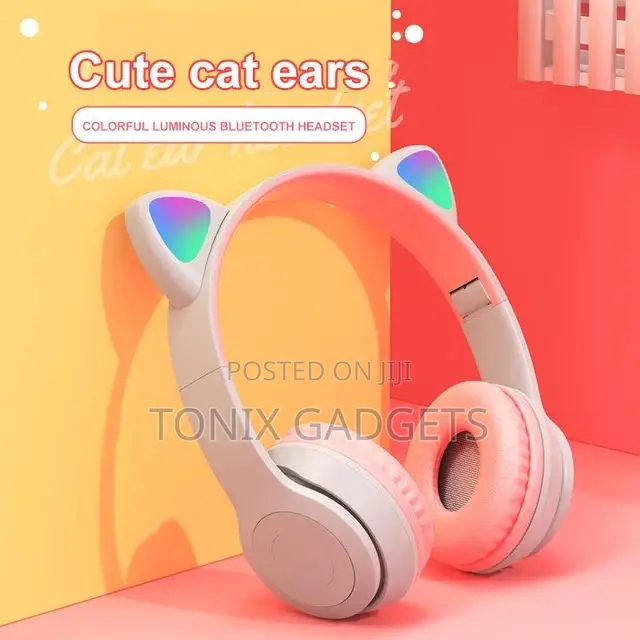 Cat Ear Headphones With Led, Microphone Excellent Audio