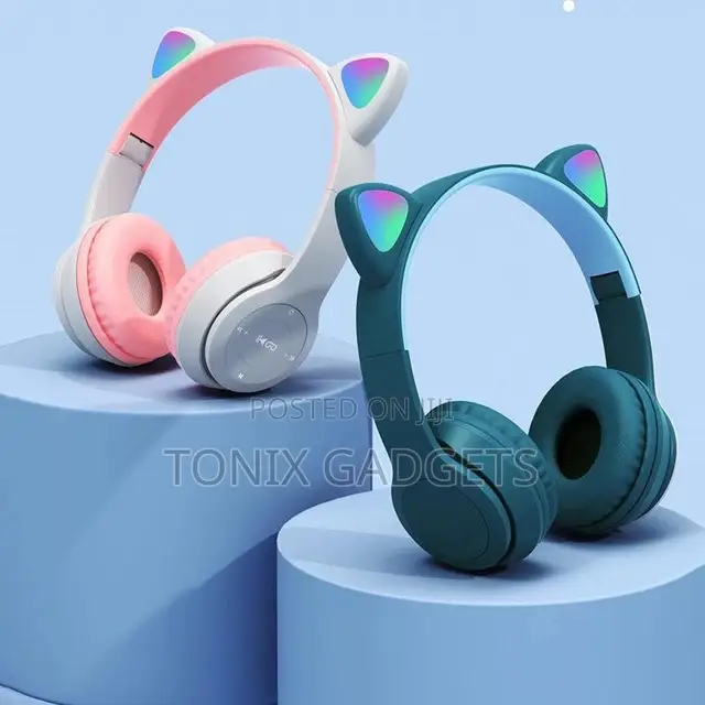 Cat Ear Headphones With Led, Microphone Excellent Audio