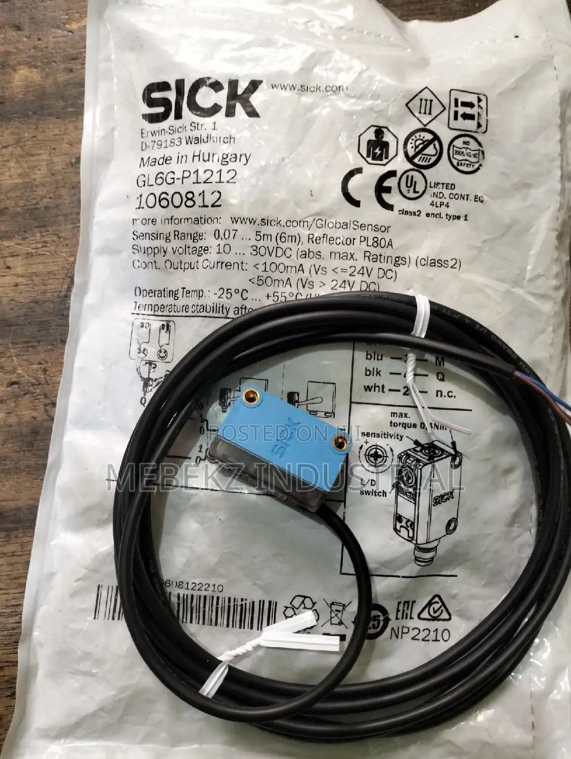 Sick Photocell Sensor Gl6g-P1212