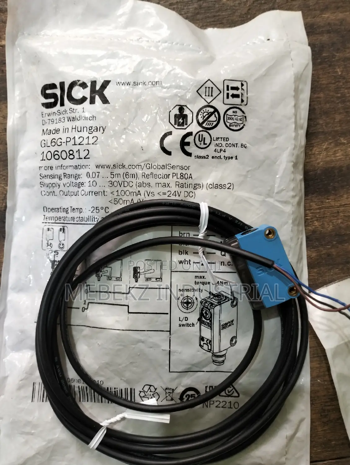 Sick Photocell Sensor Gl6g-P1212