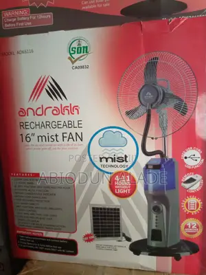16 Inches Andrakk Rechargeable Mist Fan