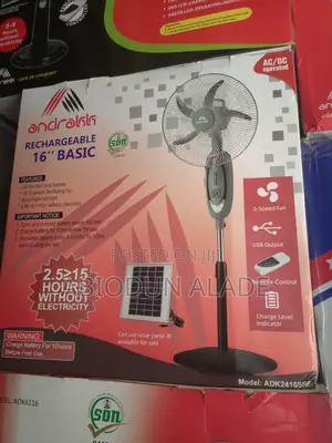 16 Inches Andrakk "Basic" Rechargeable Fan