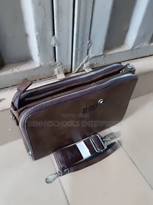 Mont Blanc Leather Men Armpit Purse and Side Bag