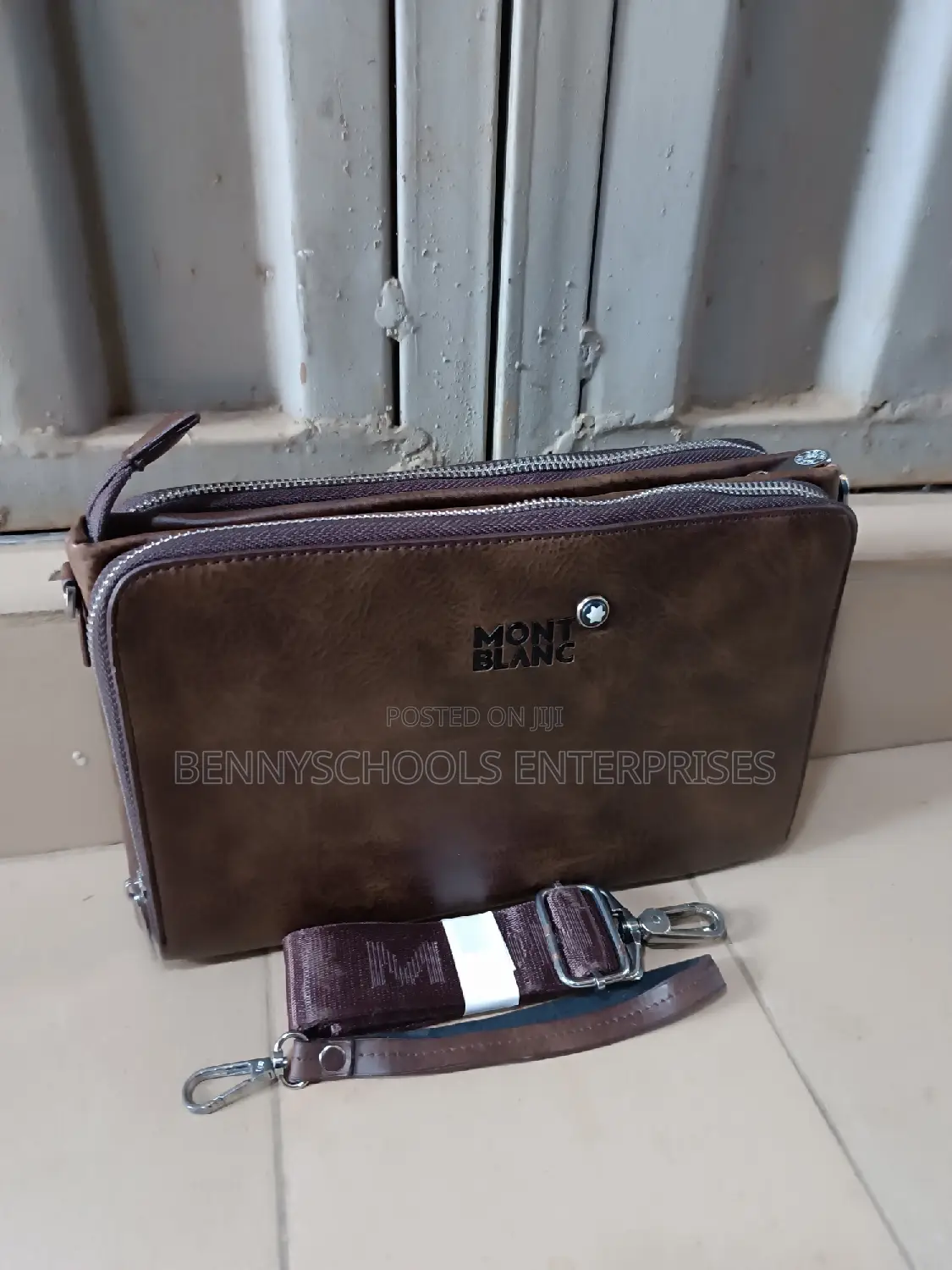 Mont Blanc Leather Men Armpit Purse and Side Bag