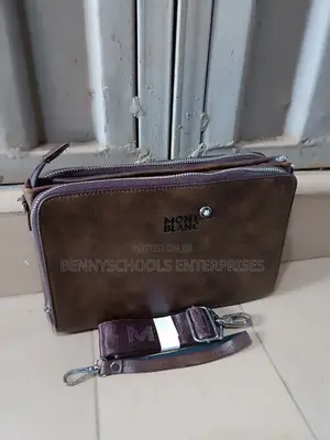 Mont Blanc Leather Men Armpit Purse and Side Bag