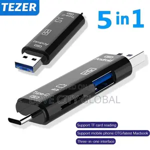 OTG Card Reader Flashdrive Adapter 5in 1 USB 2.0 Type C, Usb