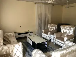 Full Set of Chairs With Eight Throw Pillows Two Side Stoo