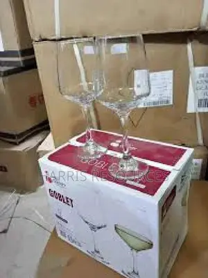 Red Cherry Goblet Transparent Wine Glass Cup - 6pcs