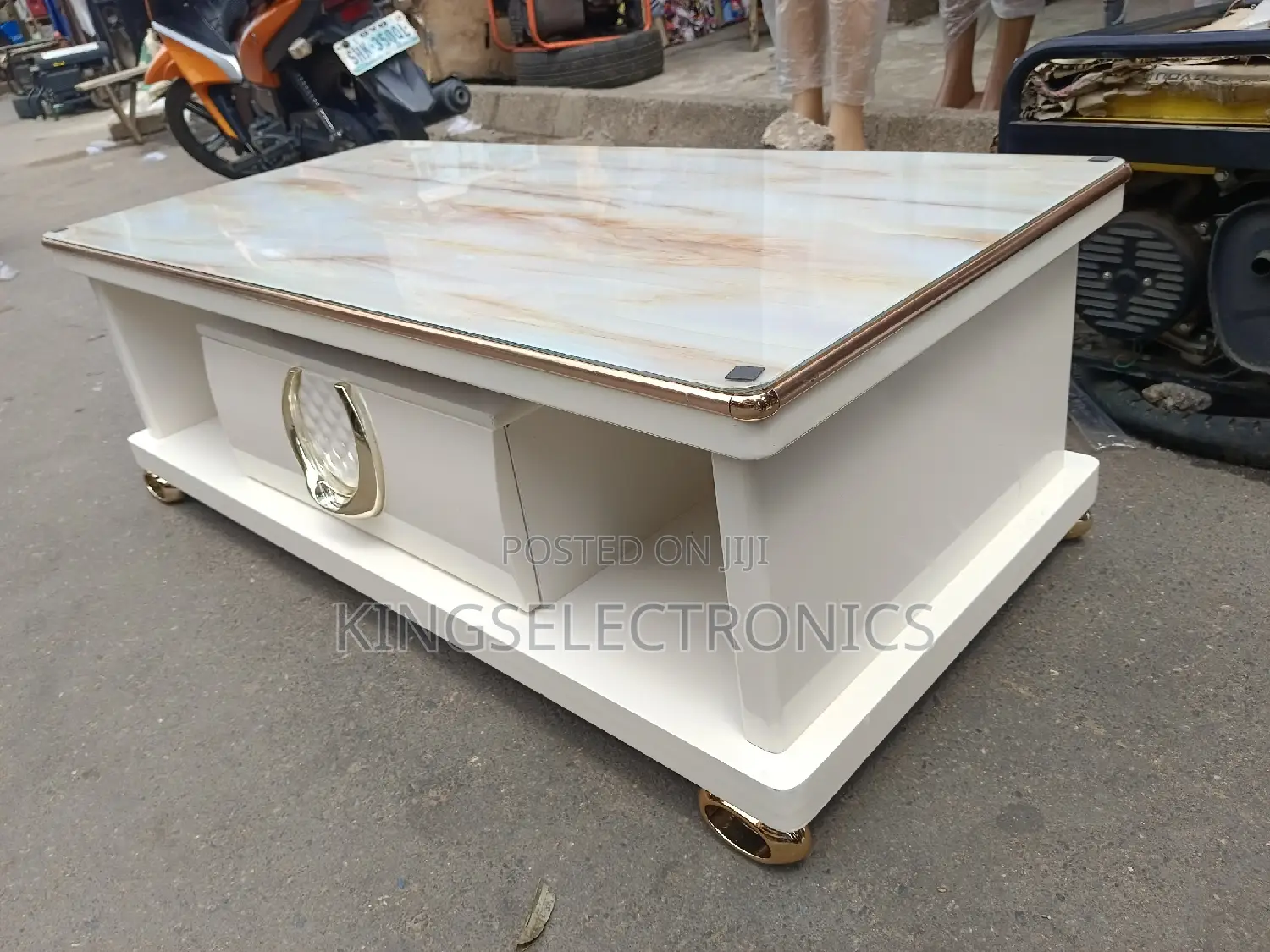 Big Imported Shelves Center Table