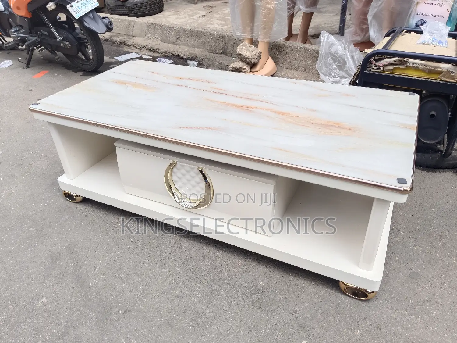 Big Imported Shelves Center Table