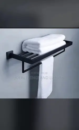 Heavy Gage England Standard Towel Rail Black