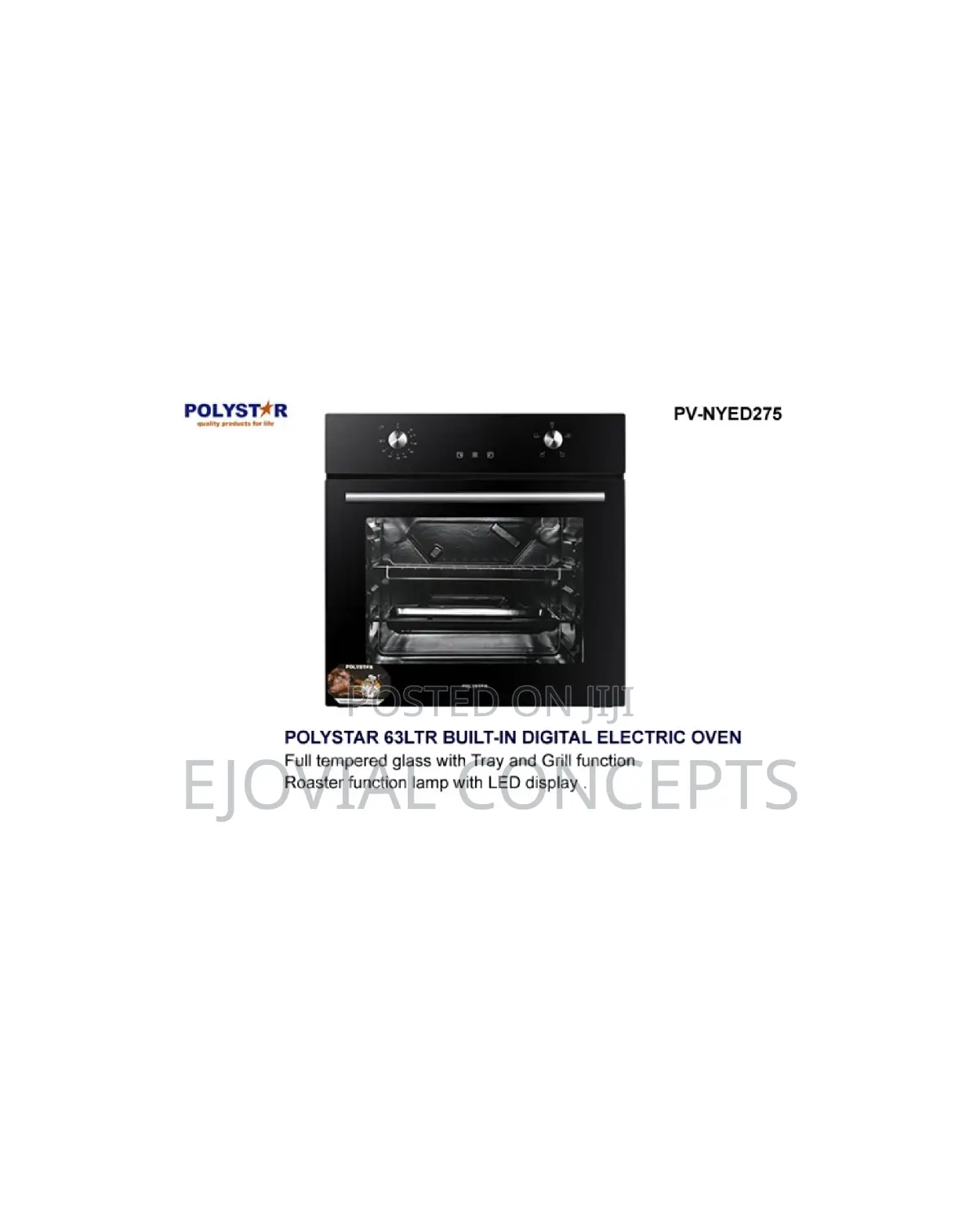 Polystar 63ltrs Built-in Digital Electric Oven