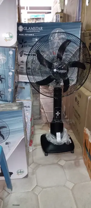 Rechargable Glamstar Ac/Dc Trolley Standing Fan,18",9 Speed