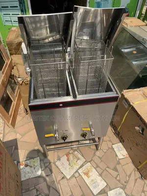 Standing Gas Deep Fryer With Tap Double Basket